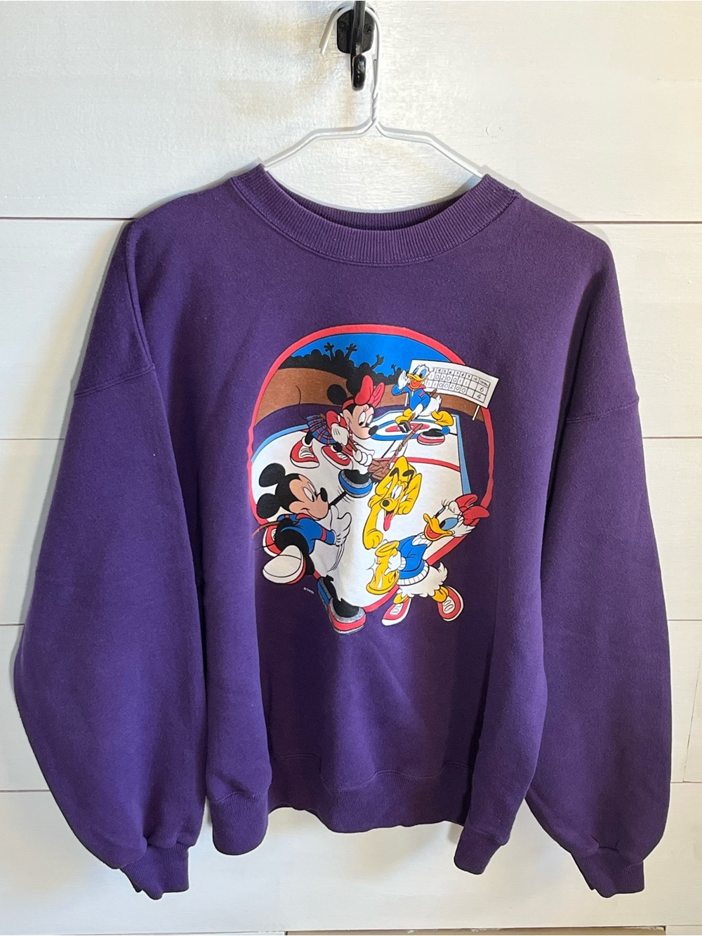 Vintage Hanes Purple Disney Character Crewneck Sweatshirt